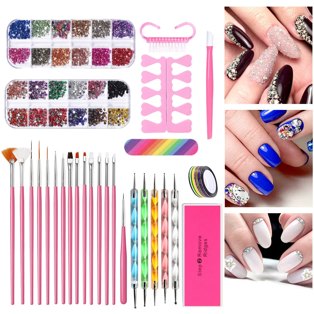 Manicure Set for Nail Sequin Kit Nail Care Accessories Set Nail Art Pen Brush Nails Accessories Manicure Tools Secondary image