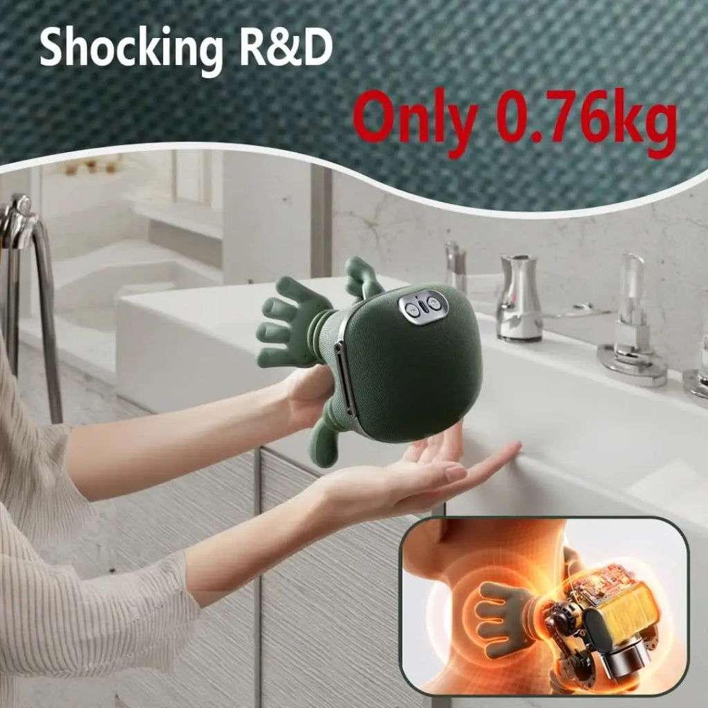 Electric Shiatsu Neck Shoulder Back Massager Finger Pressure Deep Kneading Muscle Relaxation for Stress Relief