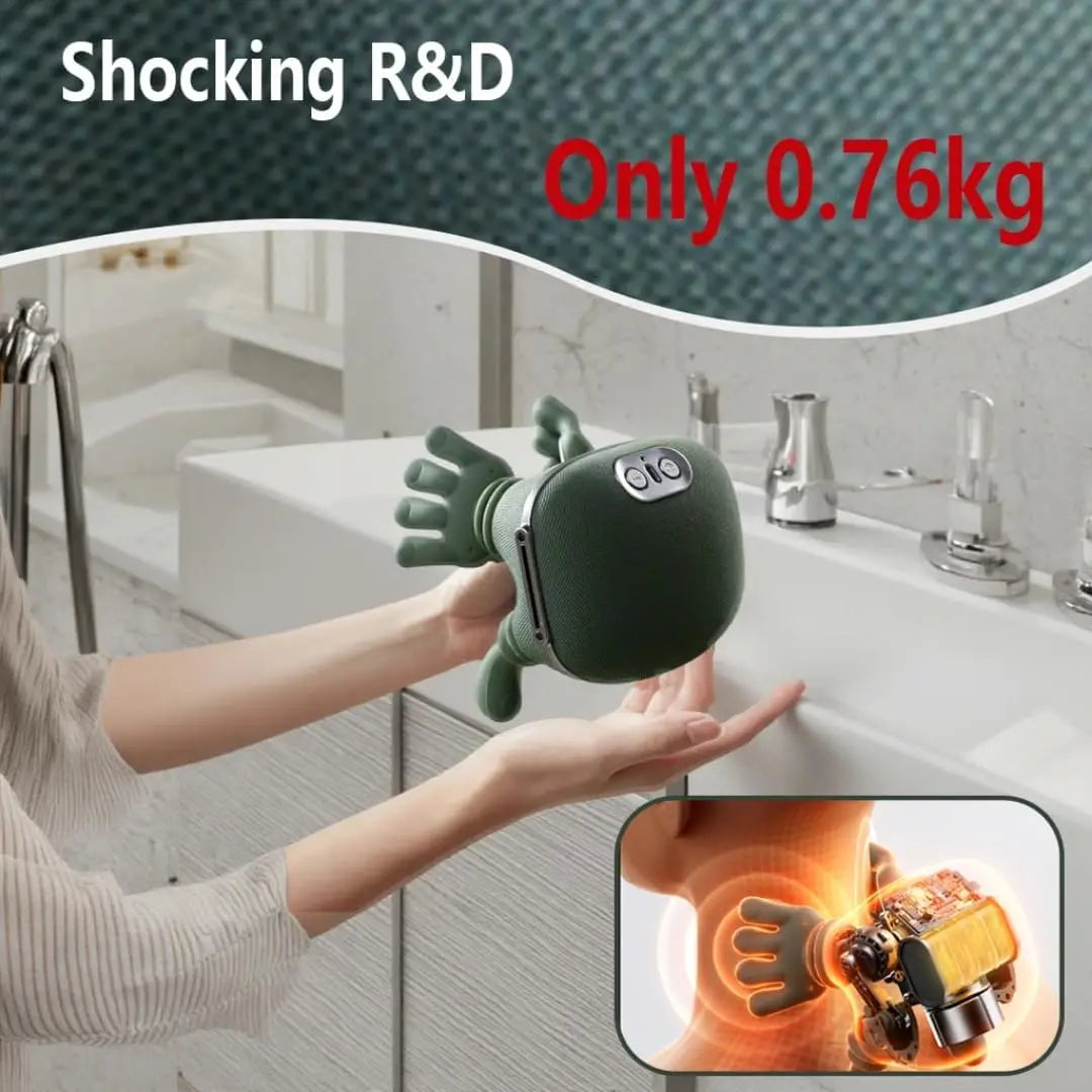 Electric Shiatsu Neck Shoulder Back Massager Finger Pressure Deep Kneading Muscle Relaxation for Stress Relief