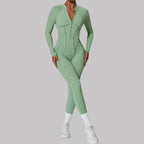 Women's Yoga Jumpsuit Hip Lift Sports Fitness Removable Padding Backless Zipper Leggings One-Piece Running Workout Gym Jumpsuit