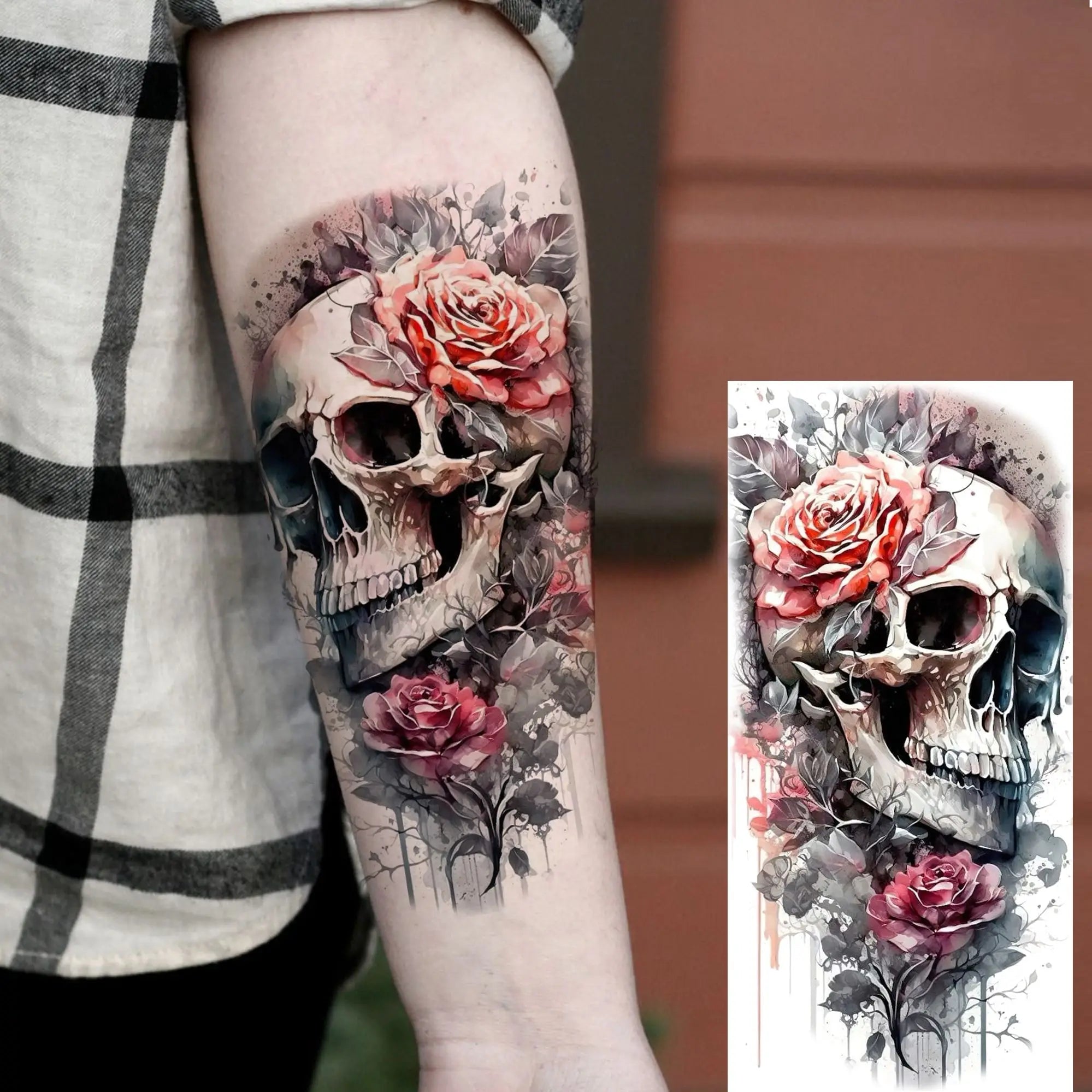 1 Sheet Unique Watercolr Lion Tiger Animals Temporary Tattoos Long Lasting Waterproof Fox Owl Fake Tattoo Sticker Body Art Tatoo