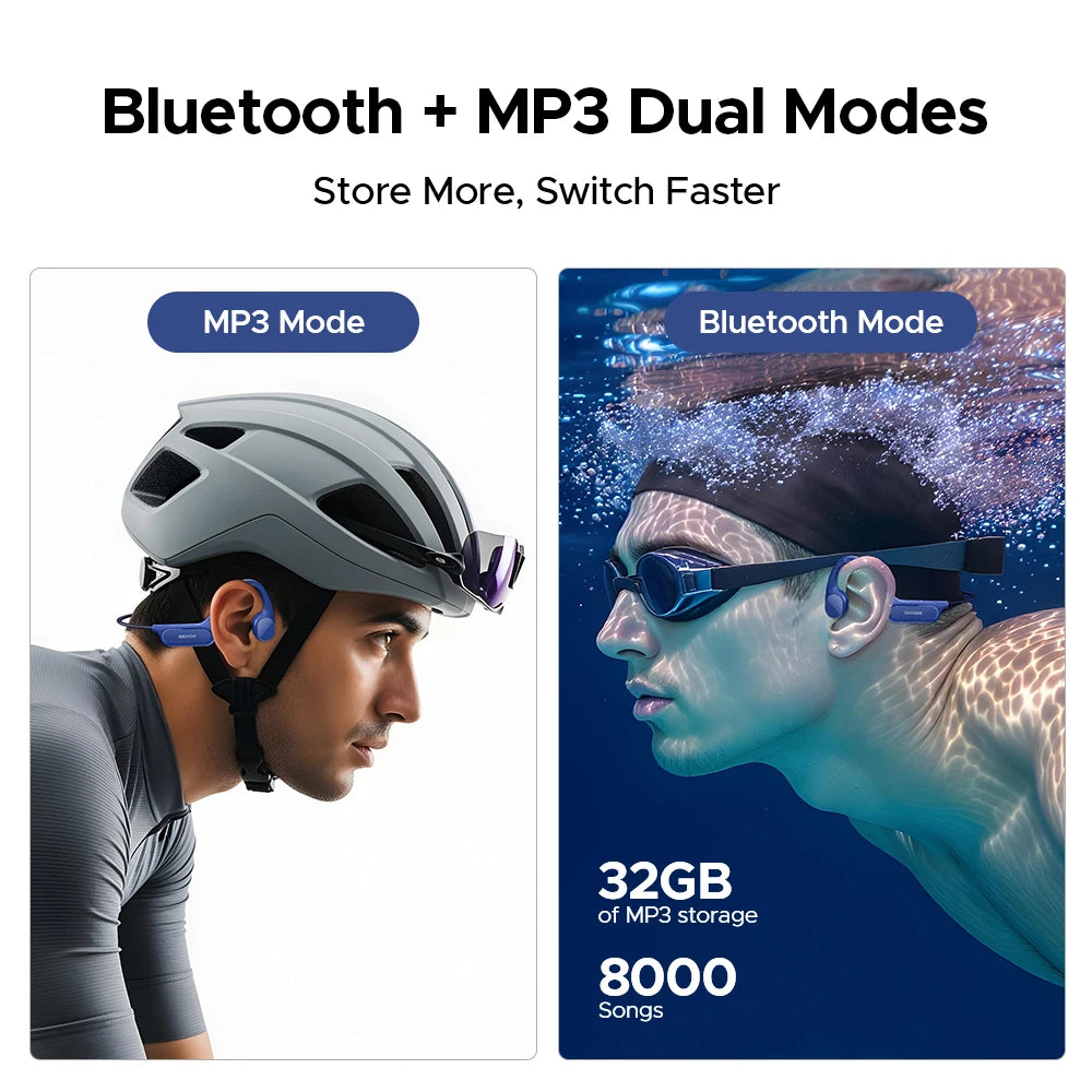 DOOGEE BoneBeat Swim Lite Bone Conduction Sports Headphones Bluetooth 5.4 Wireless Earphone Waterproof Headset For swimming