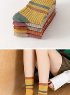 5 Pairs Striped Print Socks for Women Comfy Soft Mid Tube Socks Winter  Harajuku Funny Casual Sock Women's Stockings Hosiery