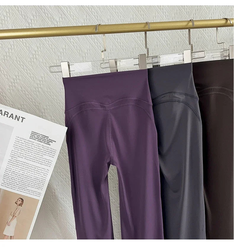 Women's High-Waisted Flared Yoga Pants Comfortable Pilates Running Leggings Stylish Gym Sport Trousers