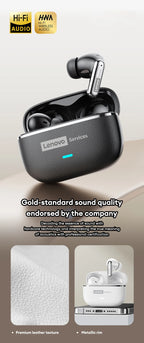 Choice Lenovo LE208 Wireless Leather Earphones Bluetooth 6.0 ENC Earphones Noise Reduction Headphone Low Latency Gaming Headset