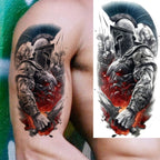 1 Sheet Waterproof Knight Warrior Gladiator Temporary Tattoos For Men Women Realistic Fake Tattoo Sticker  Forearm Tatoos Decals