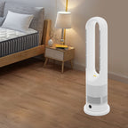 Cooling & Heating Bladeless Fan 220V W/ Timer Remote Control 8 Wind Speed Home Silent  Air Conditioner Heater LED Display