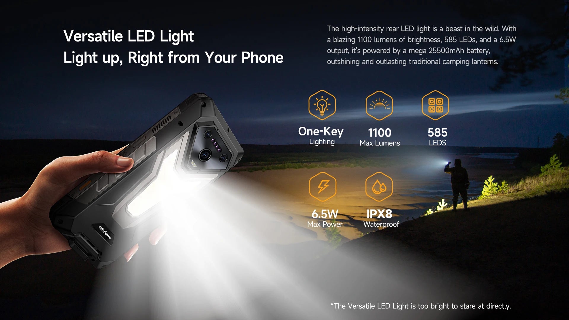 Ulefone Armor 34+ 25500mAh Rugged Phone 5G AI Smartphone Android 15 Up to 32GB+512GB 64MP Night Camera 6.95" 120Hz Display NFC