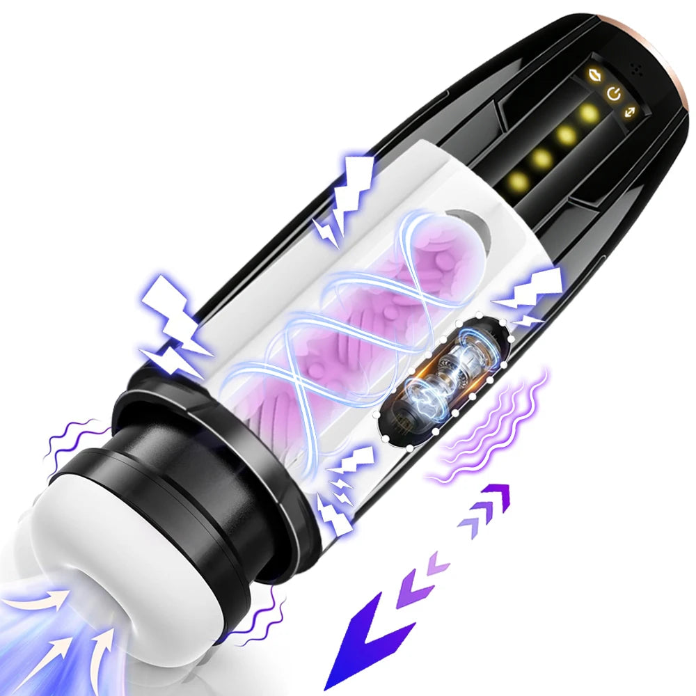 Electric 10 Frequency Telescopic Sucking Vibration Massagator Male Penis Desensitization Training Masturbator Adult Products Main image