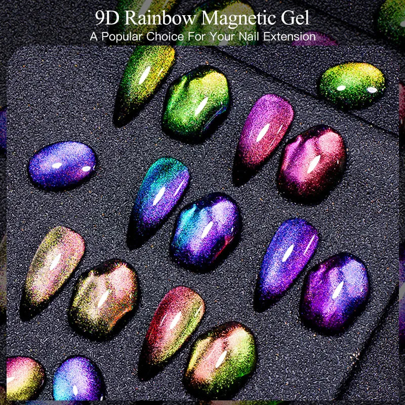 10/12PCS/SET Cat Magnetic Gel Nail Polish Set 9D Reflective Glitter Gel Semi Permanent UV Gel Soak Off Sparkling Nail Art Kits