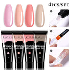 LILYCUTE 15ml Extension Gel Nail Polish Set Quick Nail Prolong With Extend Mold Nail Tips Acrylic Solution Manicure Tools Kit