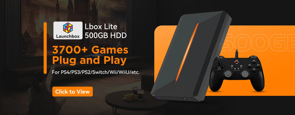 JMachen Hyper Base Lbox Retro Game Console for PS4/PS3/Switch/PS2/Wii/WiiU/PS1 Launchbox 2TB Gaming HDD with 4200+ PC/3D Games