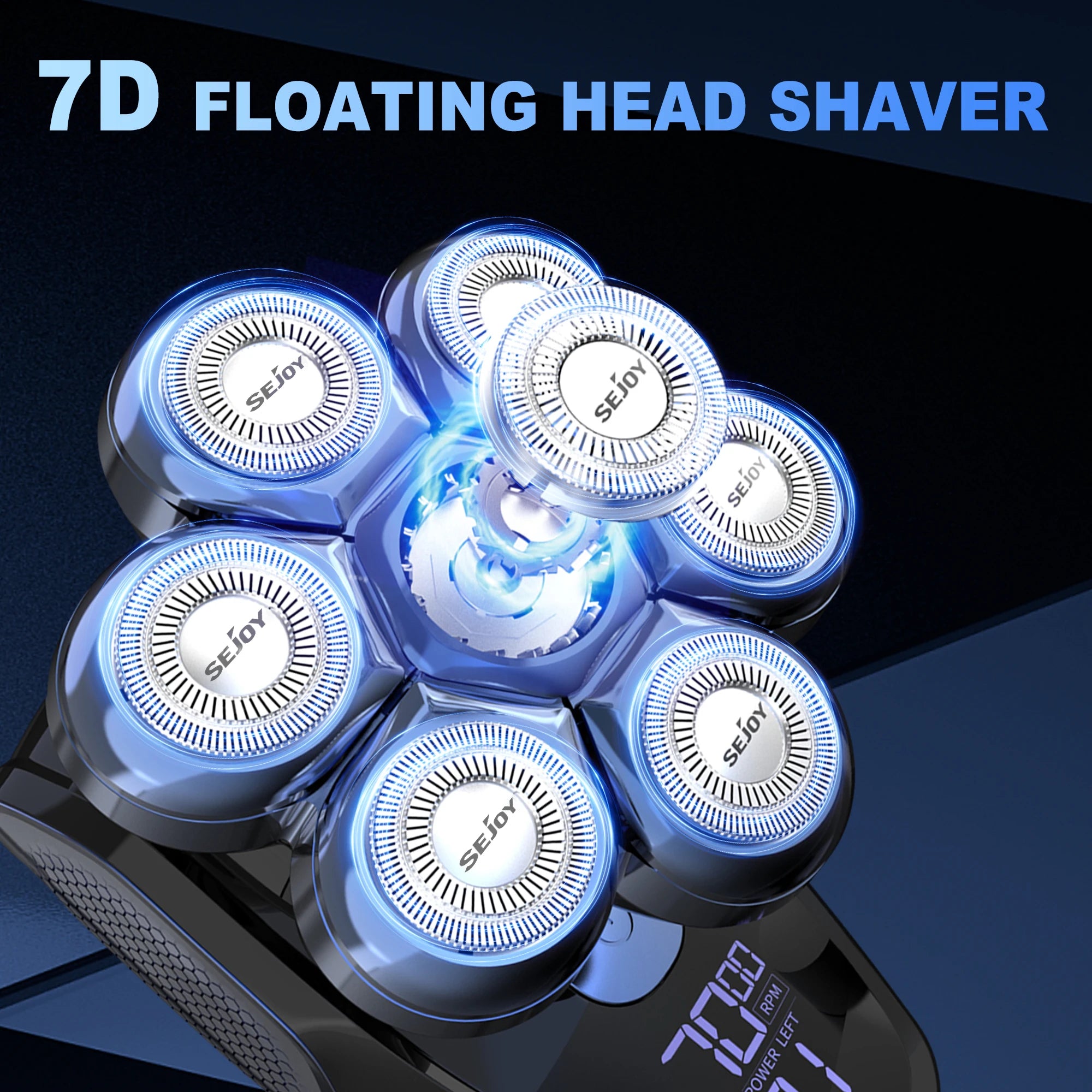 Sejoy 6-in-1 7D Head Shavers for Bald Men Electric Razor with Nose Hair Trimmer Waterproof Multifunctional Men Grooming Kit Secondary image