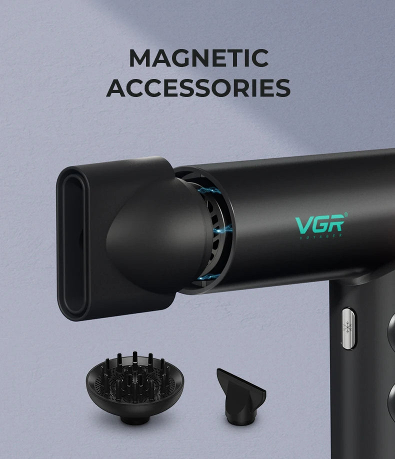 VGR Hair Dryer Professional Hair Dryer BLDC Motor Hair Styling Blow Dryer Machine 110000 RPM Negative Ion Salon Air Blower V-401