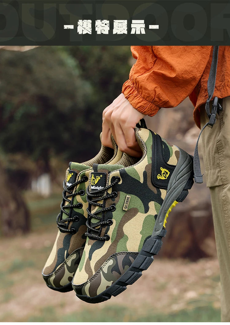 Men Casual Shoes Summer Outdoor Sneakers Women Footwear Trainer Camouflage Shoe Anti Slip Wear-Resistant Hiking Footwear