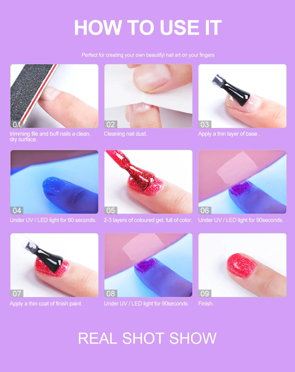 Limegirl Nail Set Nail Gel Tools Kit 54W Nail Lamp 18/12/7 Colors UV Gel Nail Polish Kit Contains Nail Drill Machine Nail Kit