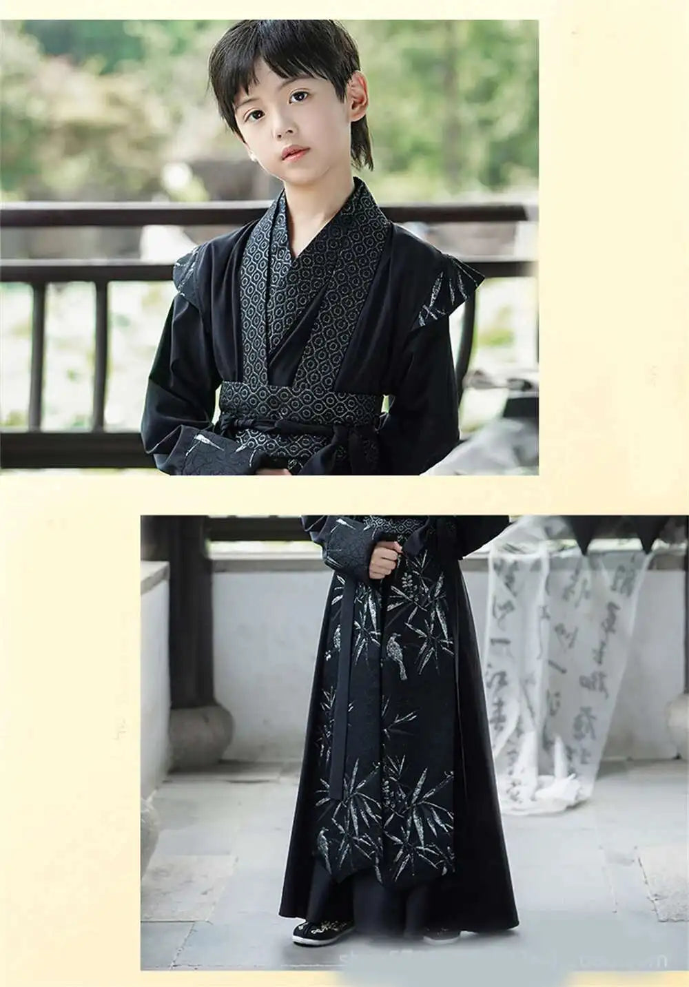 Handsome Boys' Improved Hanfu Oriental Chinese Style High-end Tang Suit Kids Performance Swordsman Traditional Ancient Costume