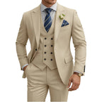 Mens 3 Piece Slim Fit For Men Double Breasted Suit Wedding Prom Suits Formal Business Dinner Tuxedo