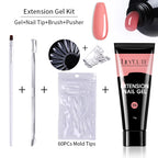 LILYCUTE 15ml Extension Gel Nail Polish Set Quick Nail Prolong With Extend Mold Nail Tips Acrylic Solution Manicure Tools Kit