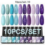 10/12PCS/SET Cat Magnetic Gel Nail Polish Set 9D Reflective Glitter Gel Semi Permanent UV Gel Soak Off Sparkling Nail Art Kits