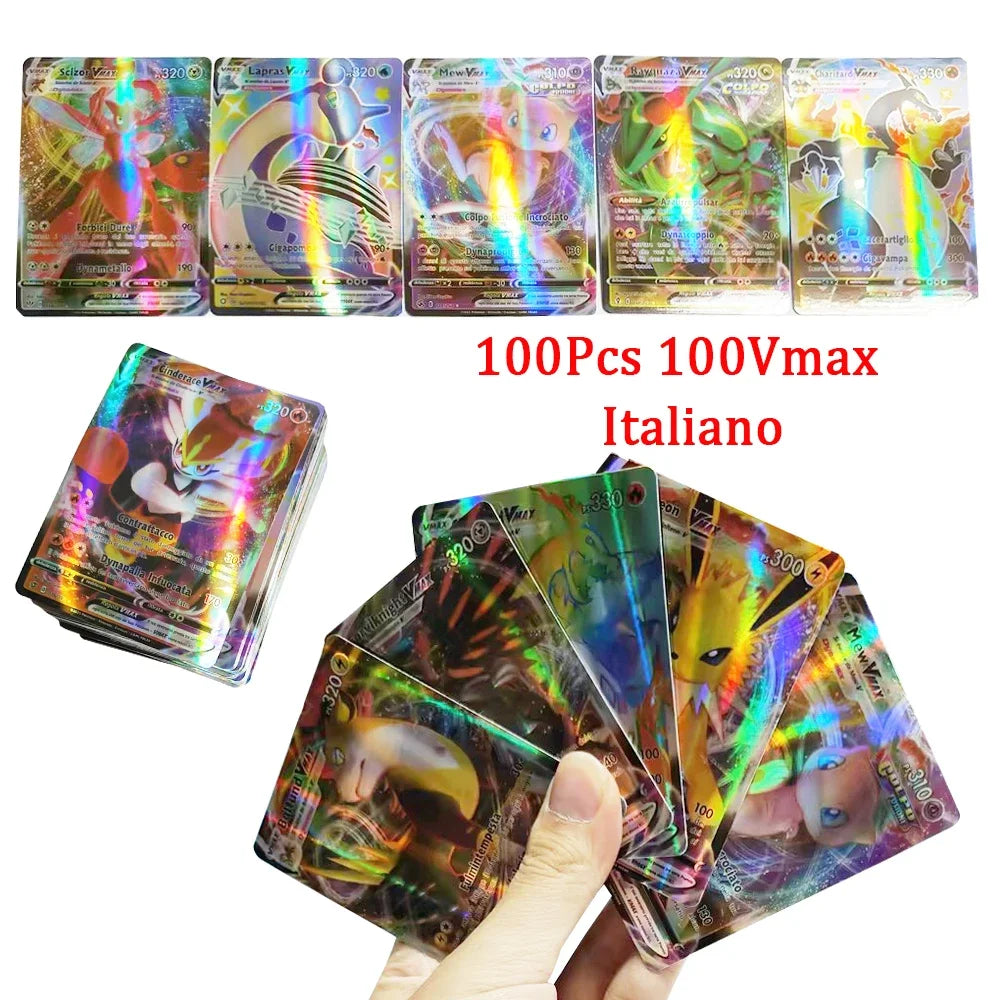 60-100Pcs New English French Spanish Pokemon Cards GX MEGA EX TAG TEAM Vstar Game Battle Card Hot Sale Collection Card Kids Gift