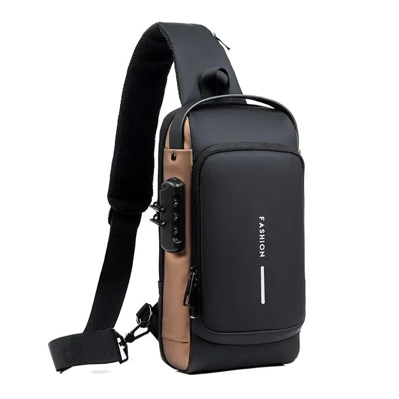 Men Anti Theft Chest Bag Shoulder Bags USB Charging Crossbody Package School Short Trip Messengers Bags Men's Oxford Sling Pack Image principale du produit