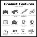 4WD RC Drift Car With Music Led Lights 2.4G Gesture Radio Remote Control Spray Stunt Car 360° Rotating Climbing Car Toys Gift