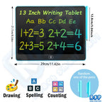 13/16 Inch LCD Drawing Tablet Writing Board Color Doodle Counting Practice Chalkboard Educational Toys For 3-12 Years Kids Gifts