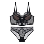Push Up Lace Lingerie Set for  Women, Sheer Chemise with Soft Underwire Bra, Fishbone Teddy, Sexy Bridal Honeymoon Outfit, S-XL