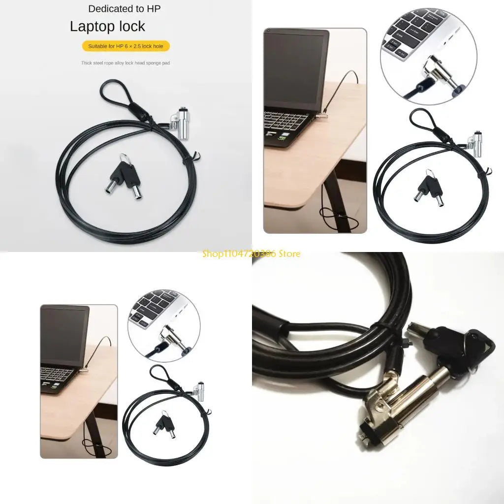 K0EA Laptop Anti Theft Lock Notebook/Laptop Cable Lock Hardware Security Cable Lock for 6x2.5mm Hole Laptops Other Devices