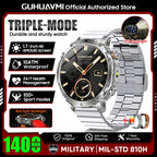 2026 New TANK Ultra 1400mAh Battery Military Smart Watch 10ATM Waterproof Heart Rate Tactical LED Flashlight Men Sports Bracelet