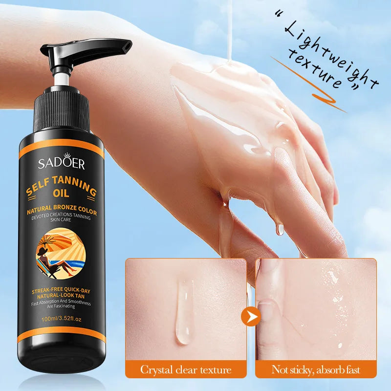 100ml Tanning Spray: Lightweight Texture, Moisturizing, Beautiful Black Tone, Creates a More Wild and Confident Look. Large Capacity, Beautiful Tan Finish, Streak-Free, Quick-Drying, No Tanning Effect. Secondary image