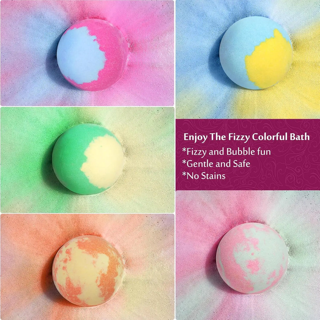 12pcs Bath Bombs Set with Surprise Toys Inside Essential Oil Moisturizing Skin Care Bathtime Sensory Play Gift for Boys & Girls