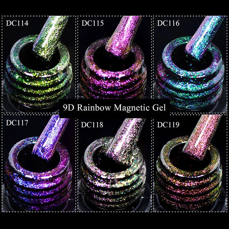 10/12PCS/SET Cat Magnetic Gel Nail Polish Set 9D Reflective Glitter Gel Semi Permanent UV Gel Soak Off Sparkling Nail Art Kits