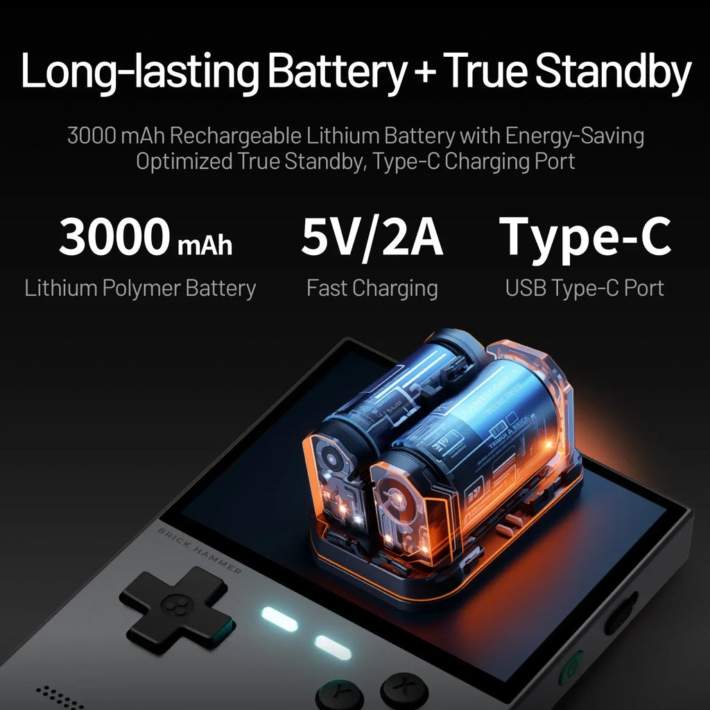 NEW TRIMUI BRICK Hammer Handheld Game Console 3.2'' IPS Screen Linux System Metal Body Key LED Lighting Free Key cap Gifts