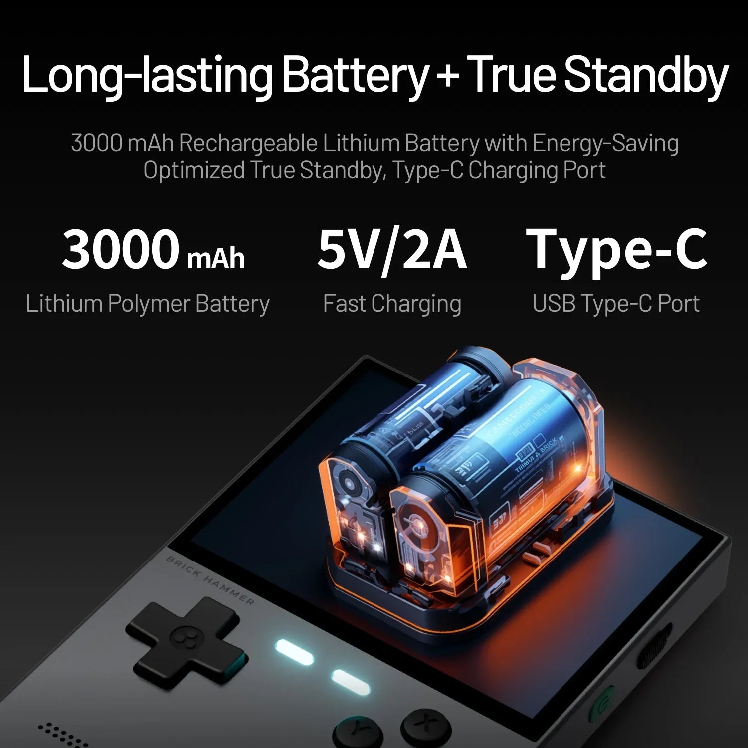 NEW TRIMUI BRICK Hammer Handheld Game Console 3.2'' IPS Screen Linux System Metal Body Key LED Lighting Free Key cap Gifts