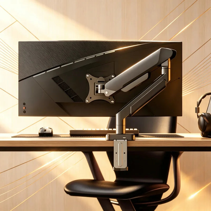 Universal Single Screen Support Arm, 13-35 Inch Compatible, Flexible Height Adjustment, Practical Accessory for Office Desktops