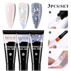 LILYCUTE 15ml Extension Gel Nail Polish Set Quick Nail Prolong With Extend Mold Nail Tips Acrylic Solution Manicure Tools Kit