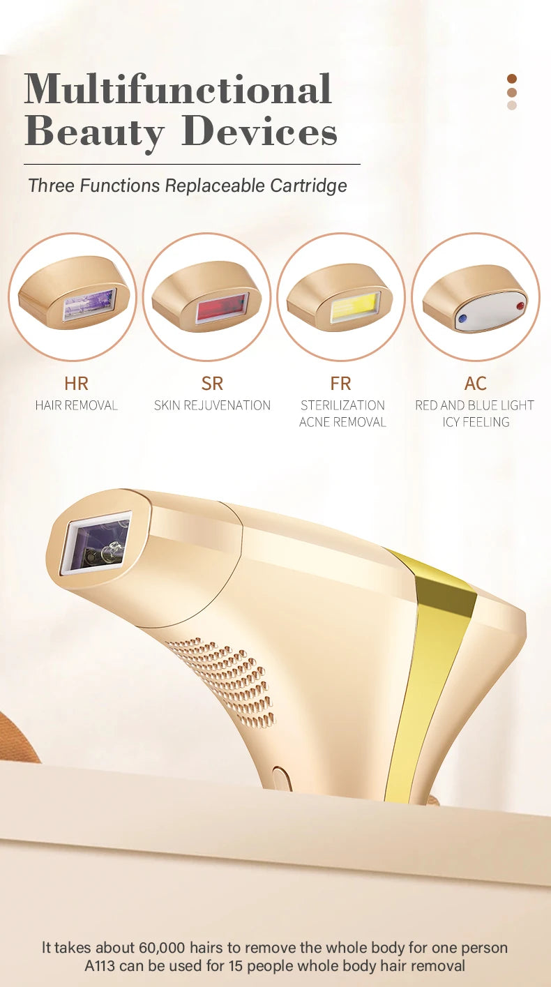 KODO 2026 High-end customization ice Laser Hair removal Laser Epilator Permanent IPL Painless Photoepilator 4 in 1 face and body