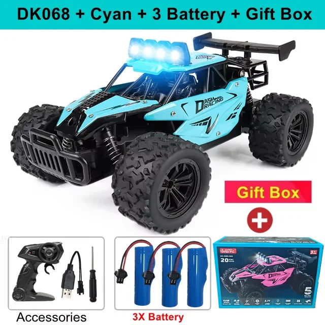 Oike RC Car 1:16 Model With LED Lights Radio Off-road Remote Control Climbing Vehicle Outdoor Cars Drift Race Toys Boys Gifts