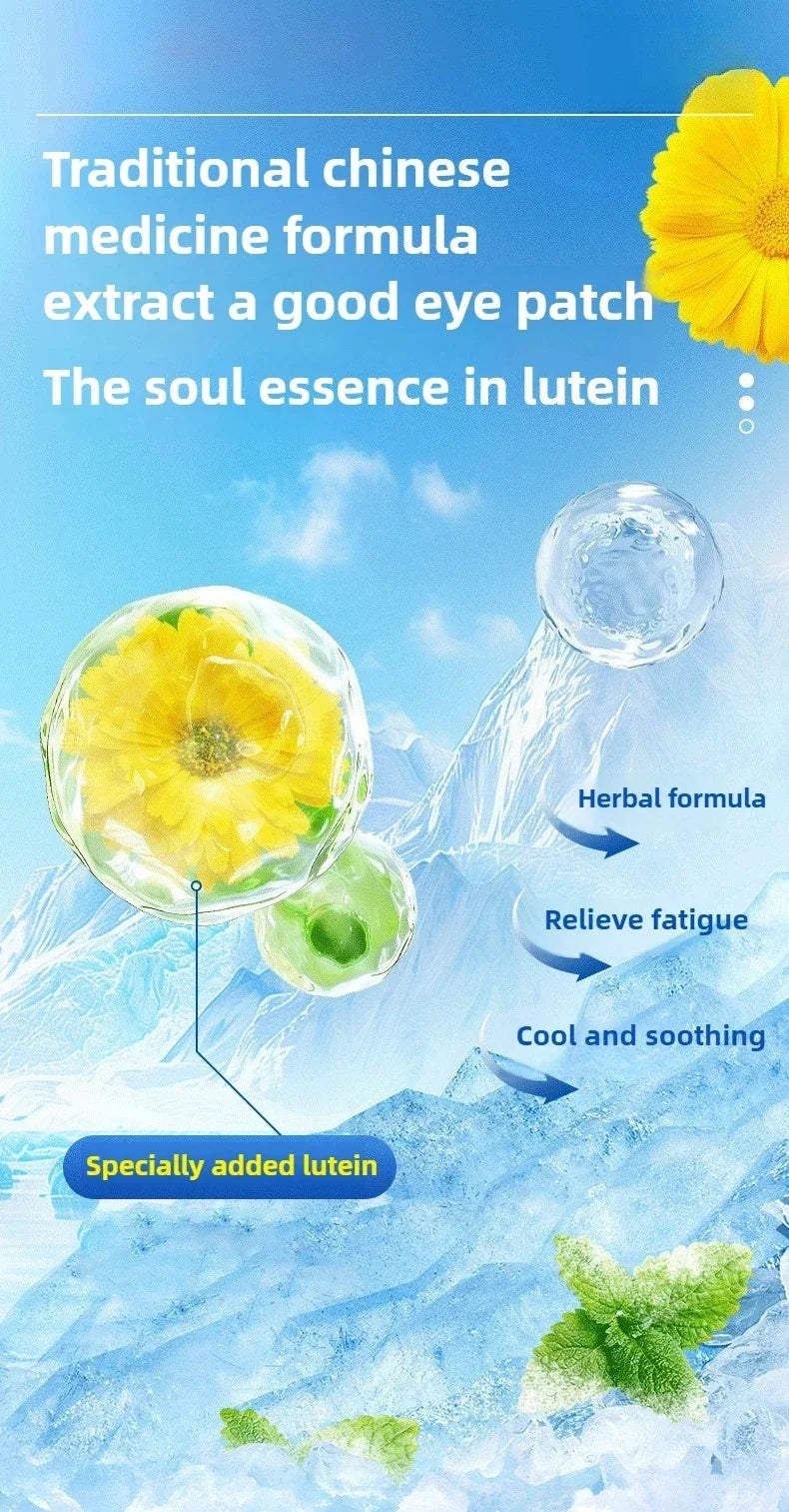 20/40 Pcs Box Hot Selling Disposable Ice Eye Patches Hydrogel Eye Protection Relieve Fatigue Herbal Cold Compress Eye Masks