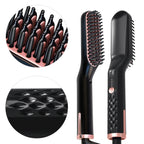 Men's Electric Beard Straightener Negative Ion Hair Straightening Brush Hair Straightener Wet & Dry Quick Styler