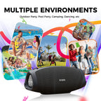 W-KING (120W PEAK)70W Portable Loud Bluetooth Speakers with Wireless Microphone,  Waterproof Outdoor Wireless Bluetooth
