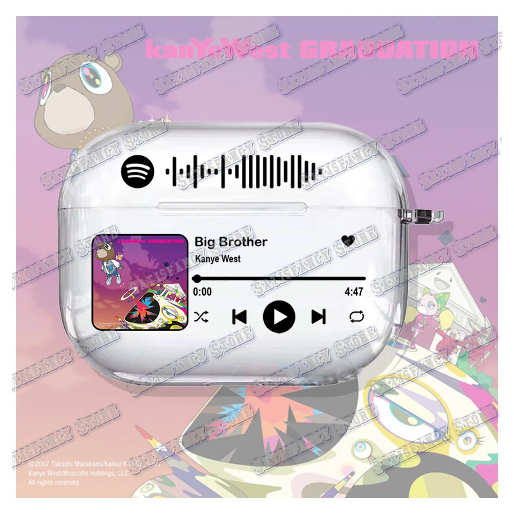 Creative Music Album Case for Airpod Pro2 1 2 3 4 Pro Rapper Kanye Wireless Headphone Cover for Air Pods 4rd Gen