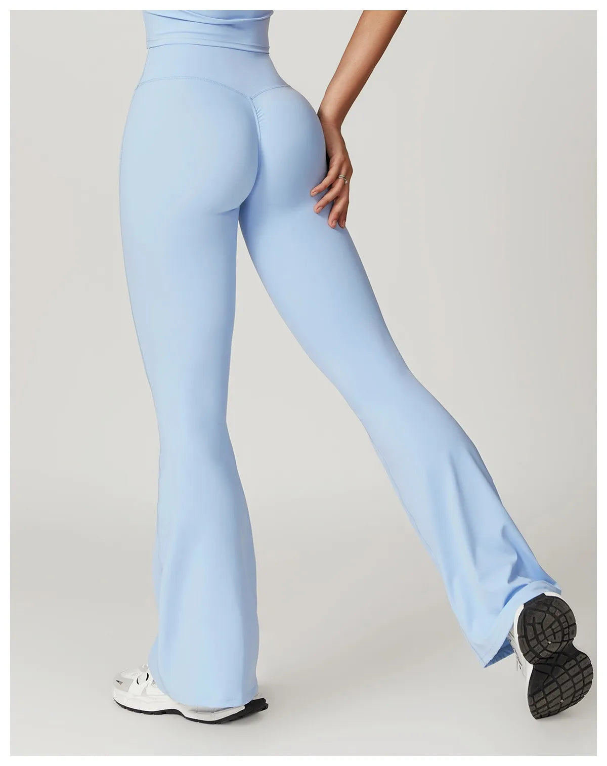 Crossover Flare Yoga Leggings for Women High Waist V Cross Bell Bottoms Tummy Control Yoga Pants Wide leg Fitness Leggings Secondary image