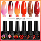 LILYCUTE 7ML 6PCS Neon Gel Nail Polish Set fluorescent Series Color Changing Semi Permanent Soak Off Manicure kit Nail Art Gel