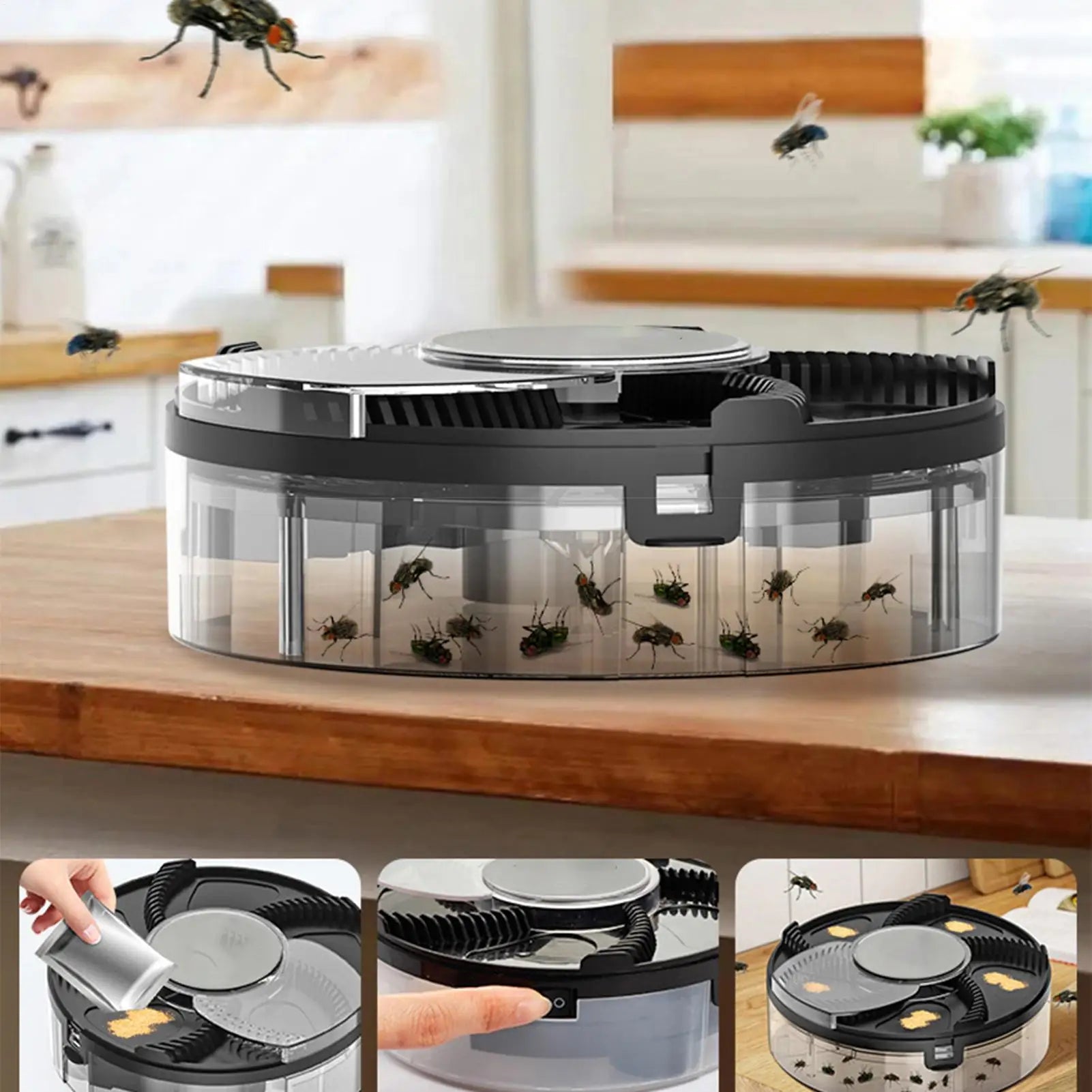Electric Fly Trap USB plug-in Automatic Flycatcher Indoor Outdoor Safety Insect Catching Tool Quiet Home Kitchen Garden Flytrap Image secondaire du produit