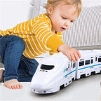 Toy Train Electric Bullet Train Battery Operated Action Locomotive Car High Speed Vehicle with Train Sound Light Gift for Kids