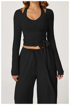 Yoga Clothing Cover-up for Women with Cross Straps, Slim Fit Sports Top, Fitness Long-sleeved and Beautiful Pilates Clothing