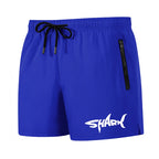 Shark Graphic Men's Board Shorts Summer Casual Beach Shorts with Mesh Liner Zipper Pockets Quick Dry Swim Trunks Bathing Suit